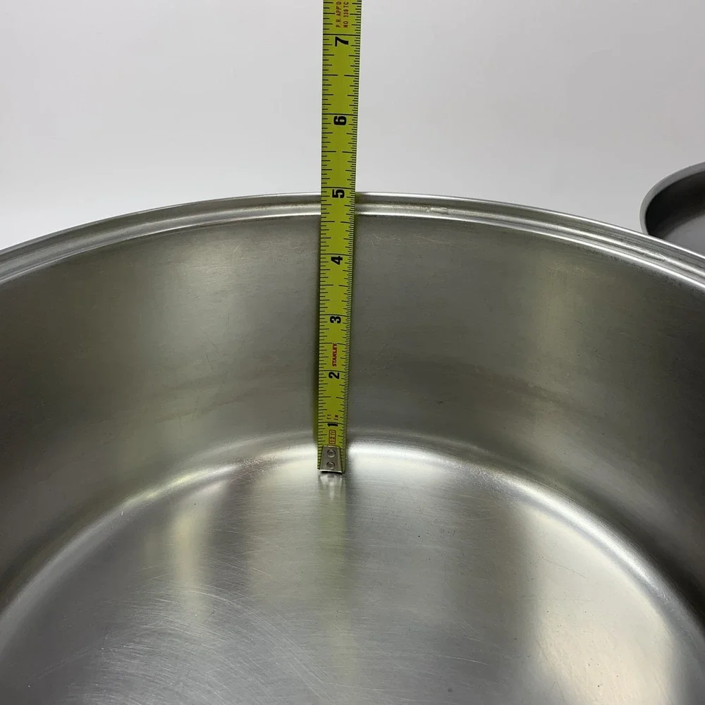 Pre 1968 Revere Ware 1801 Copper Bottom 6 Quart Stock Pot/ Dutch Oven w Dome Lid